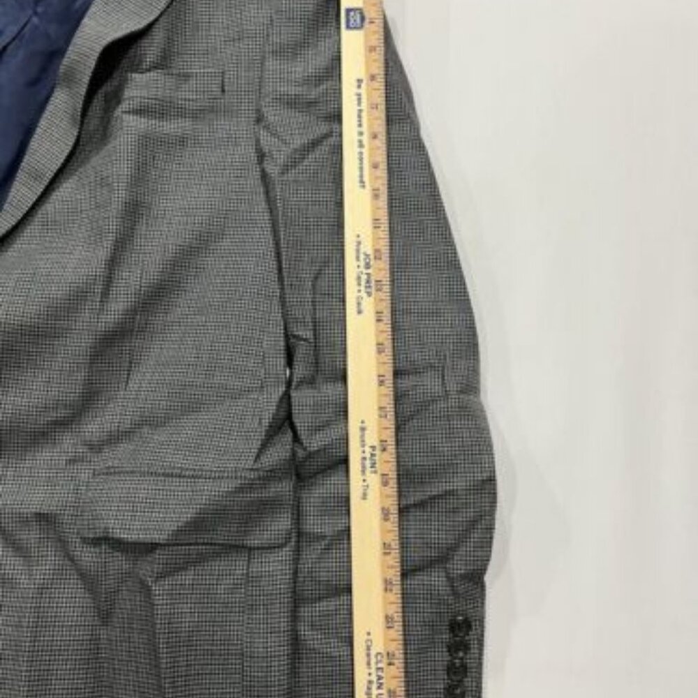 LAUREN Ralph Lauren 42XL 2 Button Silk/wool Houndstooth Blazer Sport Coat Gray - Picture 3 of 5